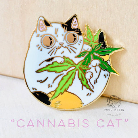 Enamel Pin - Cannabis Cat