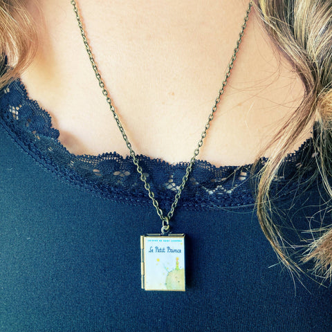 Necklace - Book Locket The Little Prince (French Edition): Bronze
