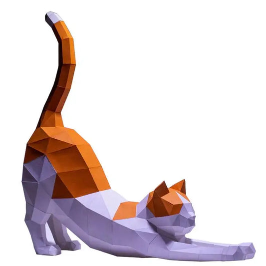 3D PaperCraft - Stretching Cat
