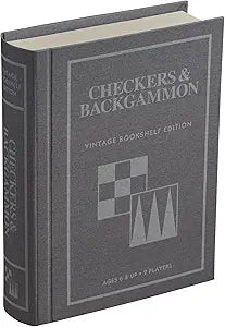 Game -  Checkers & Backgammon Vintage Bookshelf Edition