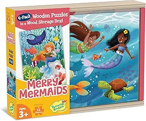 Wood Puzzle - Merry Mermaids (4 Pack)