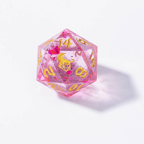 Captured Magic Liquid Core Sharp Edge Resin Dice Set - Pink