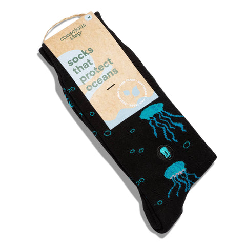 Socks that Protect Oceans - Black Jellyfish