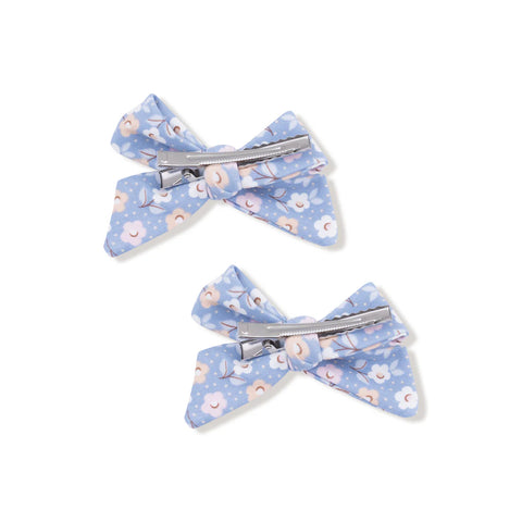 Hair Clip - Country Calico Bow (2pk)