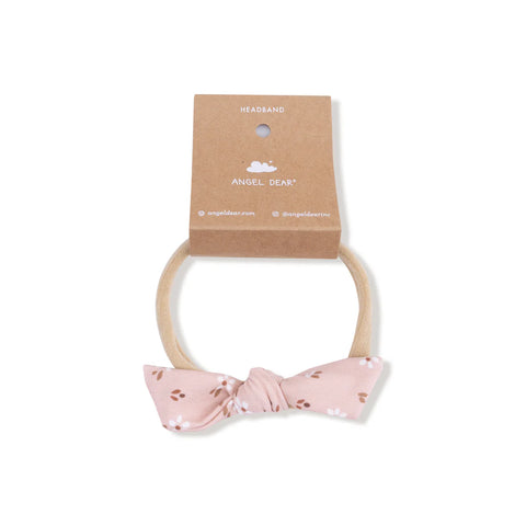 Nylon Headband with Bow - Carrie Floral Pink