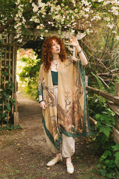 Starduster Kimono - Fable Bohemian Goddess with Deer and Moon