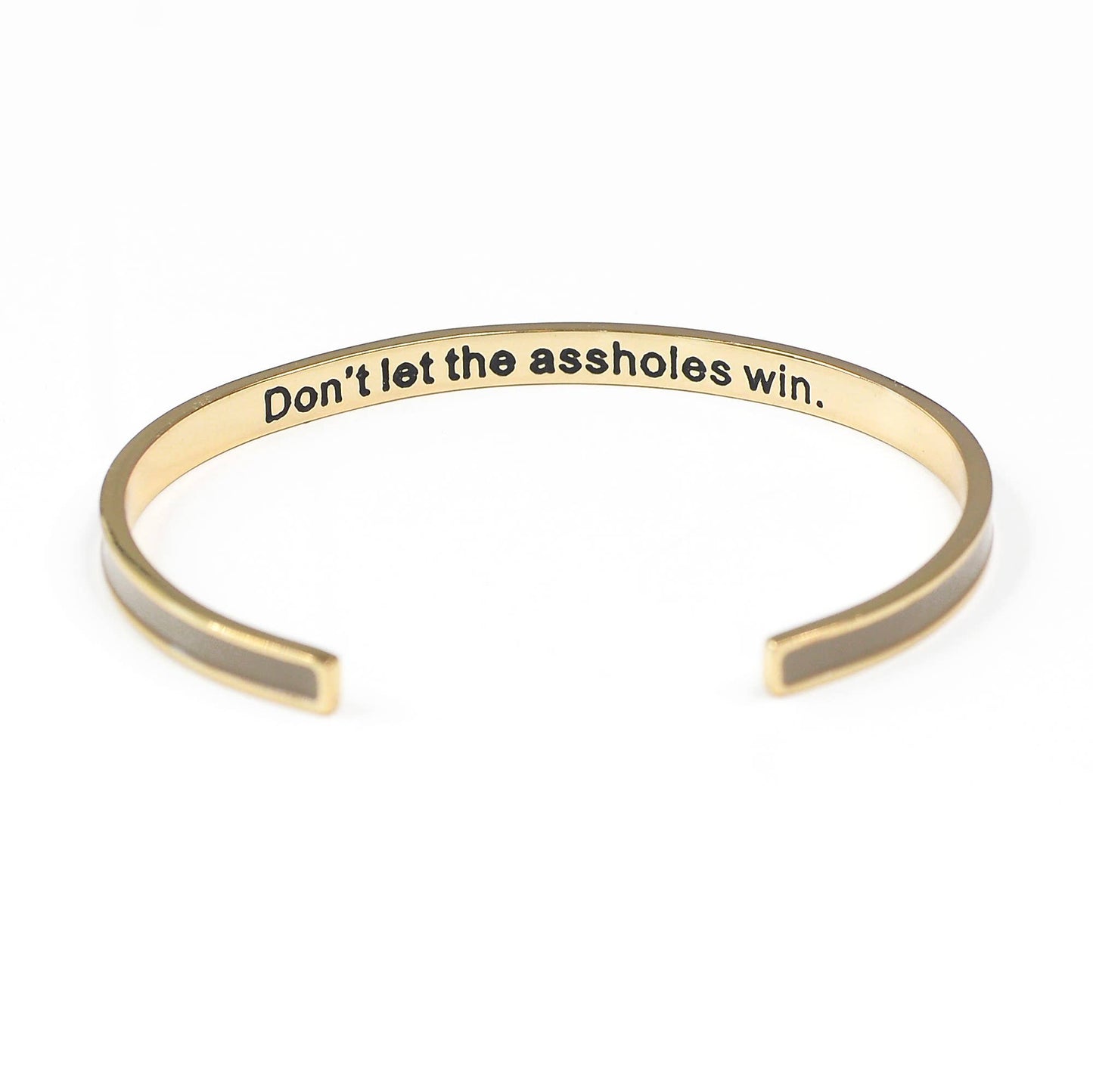 Bangle Bracelet (Enamel) - Don't Let the Assholes Win