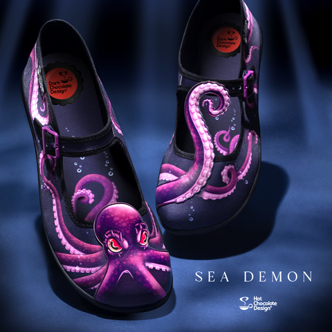 Women's Shoes - Chocolaticas® Sea Demon Women's Mary Jane Flat