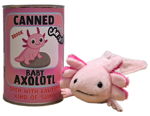 Stuffed Animal - Canned Baby Axolotl (Standard Lid)