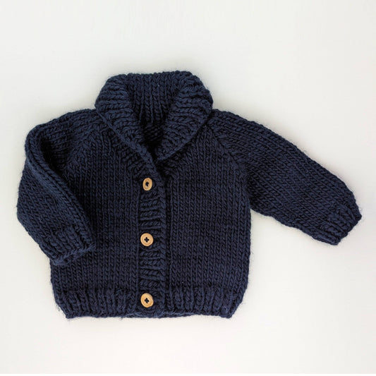 Shawl Collar Cardigan - Indigo