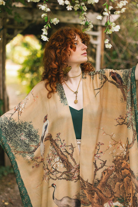 Starduster Kimono - Fable Bohemian Goddess with Deer and Moon