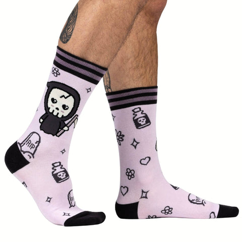 Crew Socks - Pastel Goth Grim Reaper