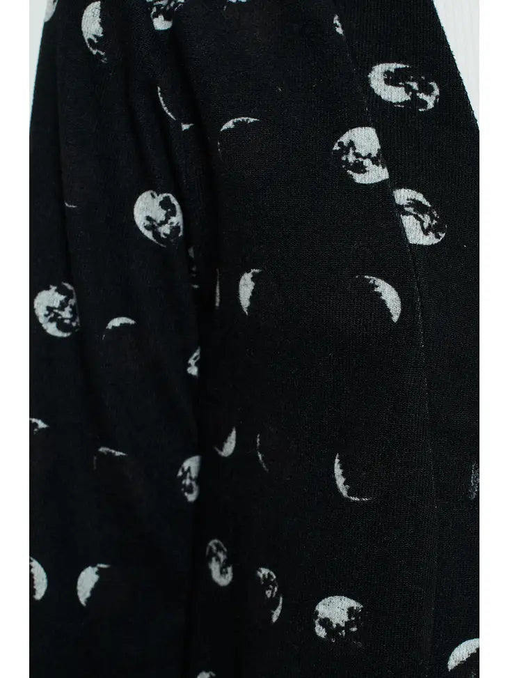 Cardigan - Moon Phases Print with Pockets