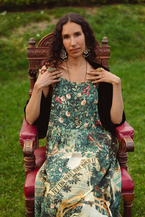 Bohéme Long Maxi Slip Dress - Wildheart with Unicorn & Castle