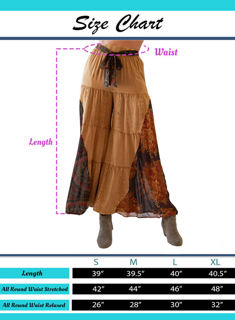 Pants - Rustic Bohemian Side Paneled Patchwork Camel