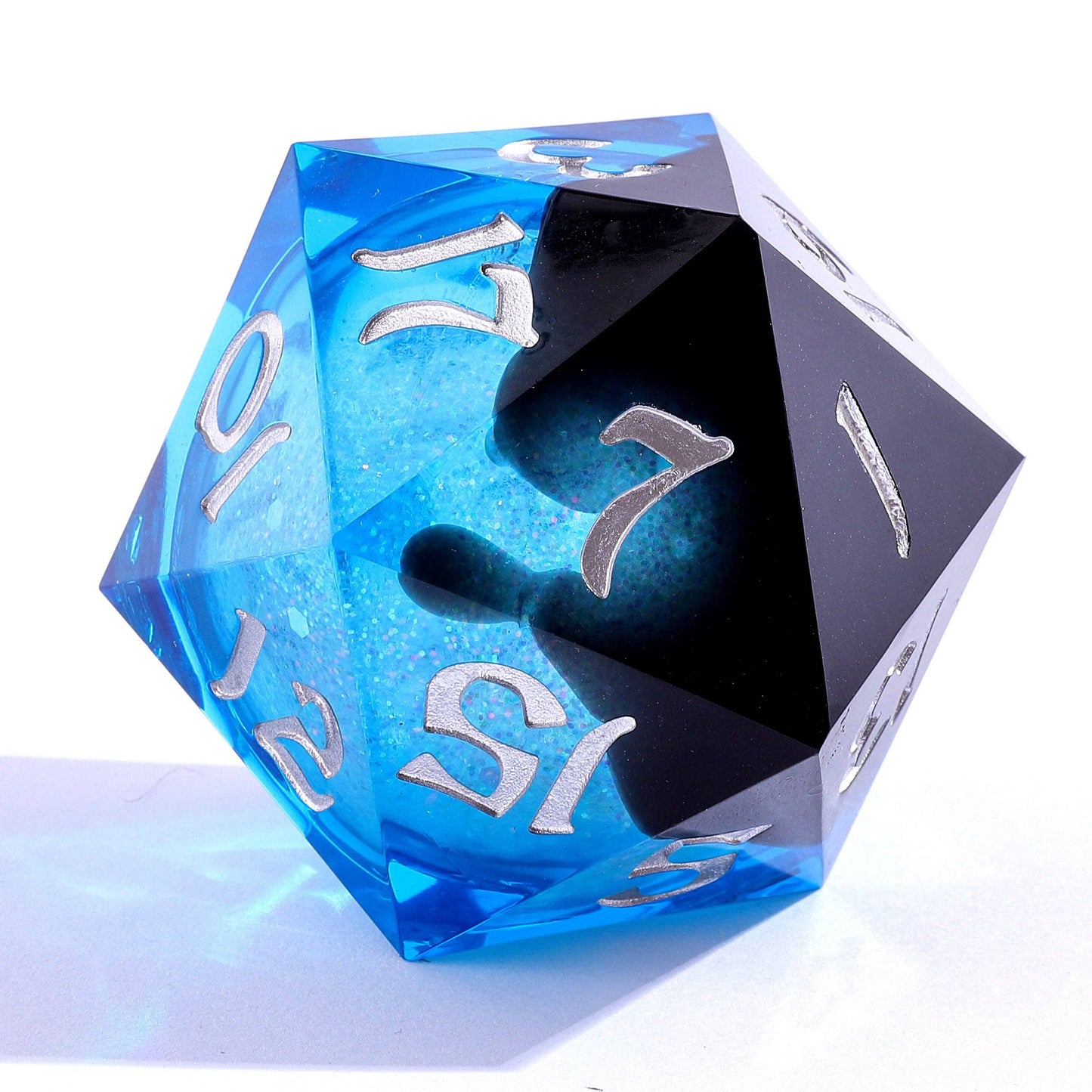 Sharp Edged Resin Liquid Core 55mm D20 - Twilight Azure