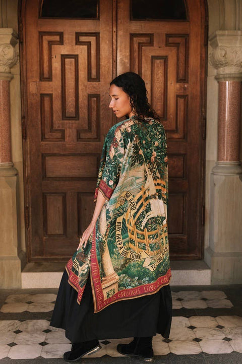 Goddess Duster Kimono - Wildheart with Florals, Unicorn & Castle