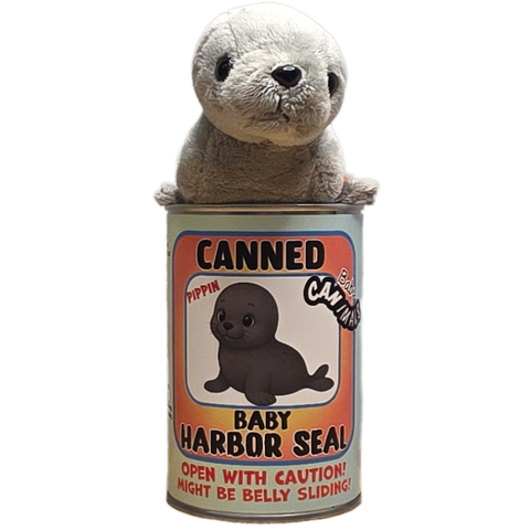 Stuffed Animal - Canned Baby Harbor Seal (Standard Lid)
