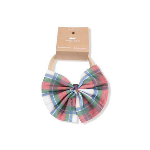 Tulle Bow - Holiday Plaid