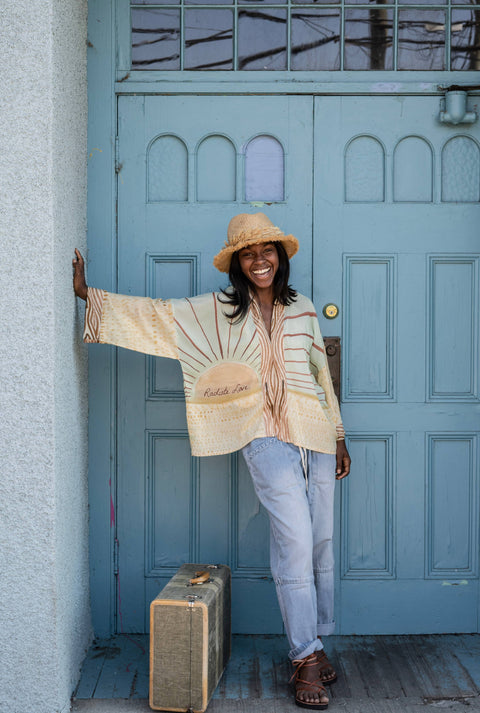 Pixie Duster Cropped Kimono - Radiate Love with Sunrise