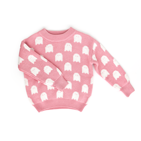 Last One - Size 12/18M: Sweater (Kids) - Pink Ghosts