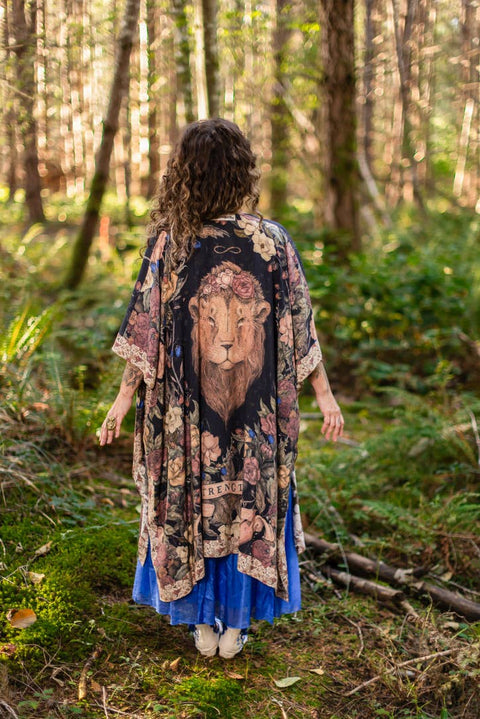 Bohemian Goddess Starduster Kimono - Lionheart with Botanicals
