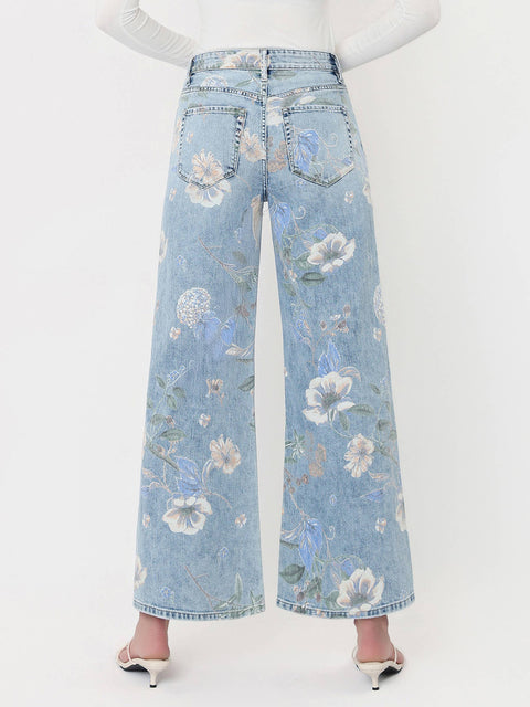 Jeans - Super High Rise Extreme Vintage Flare: Floral Pattern