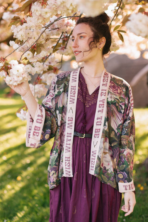 Pixie Duster Cropped Kimono - A Wish w/ Wishbone Dandelion