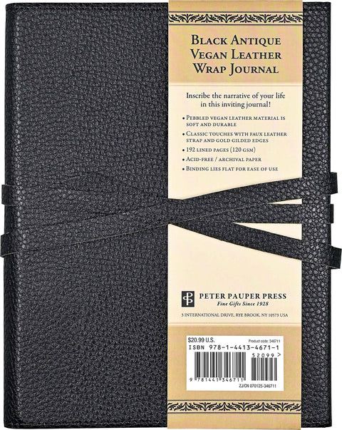 Journal - Black Leather Wrap