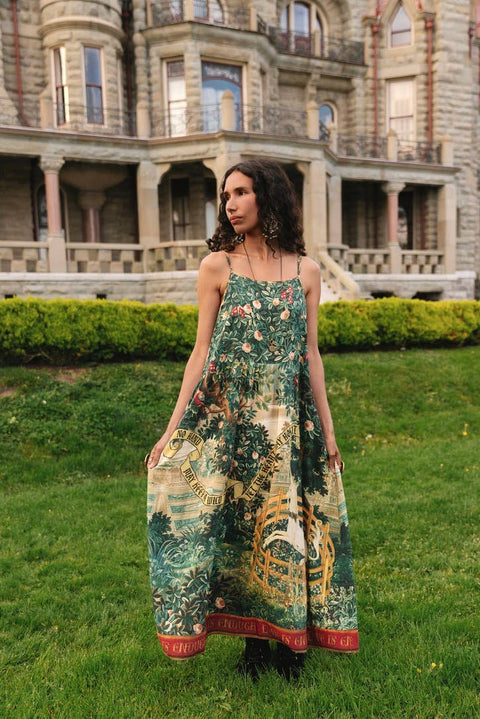 Bohéme Long Maxi Slip Dress - Wildheart with Unicorn & Castle