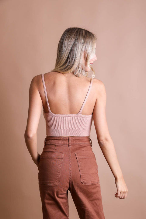 Rib Knit Brami Lounge Top - Oatmeal