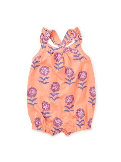 Cross Back Romper - Dahlias