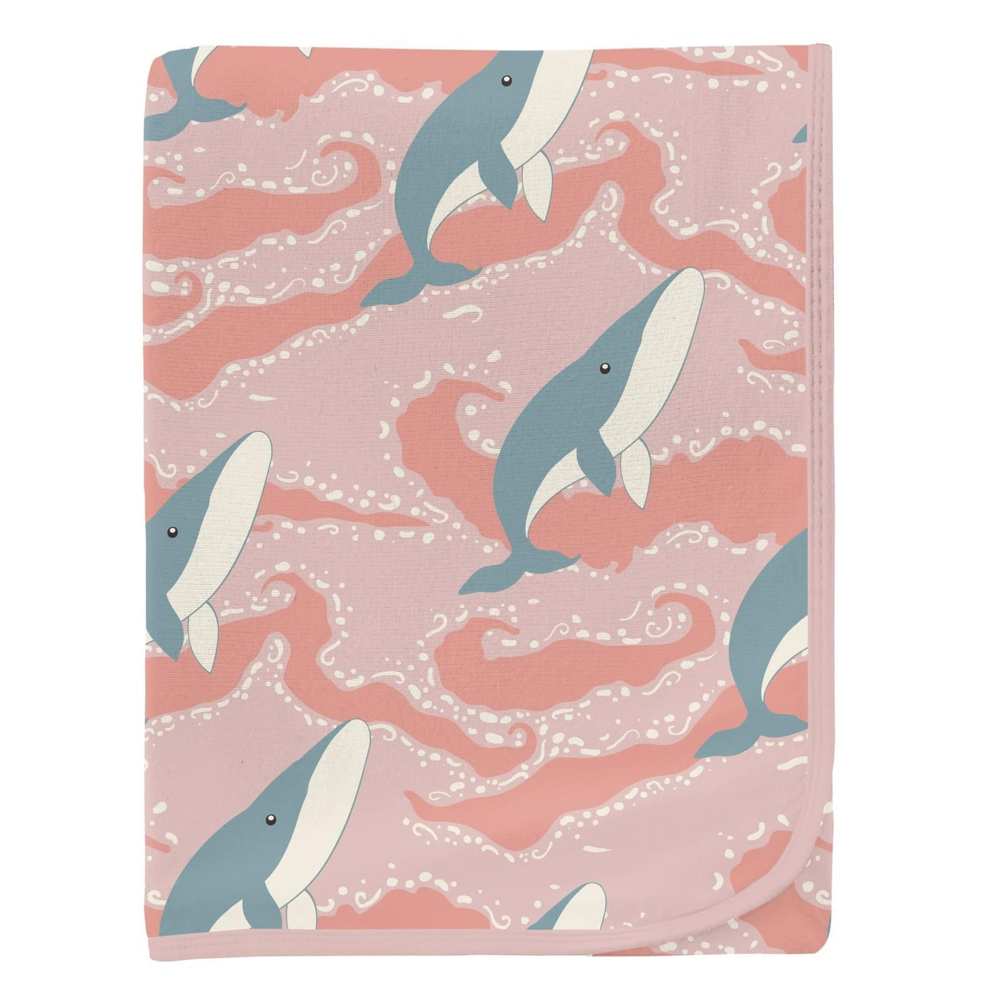 Swaddle - Baby Rose Splashing Whales