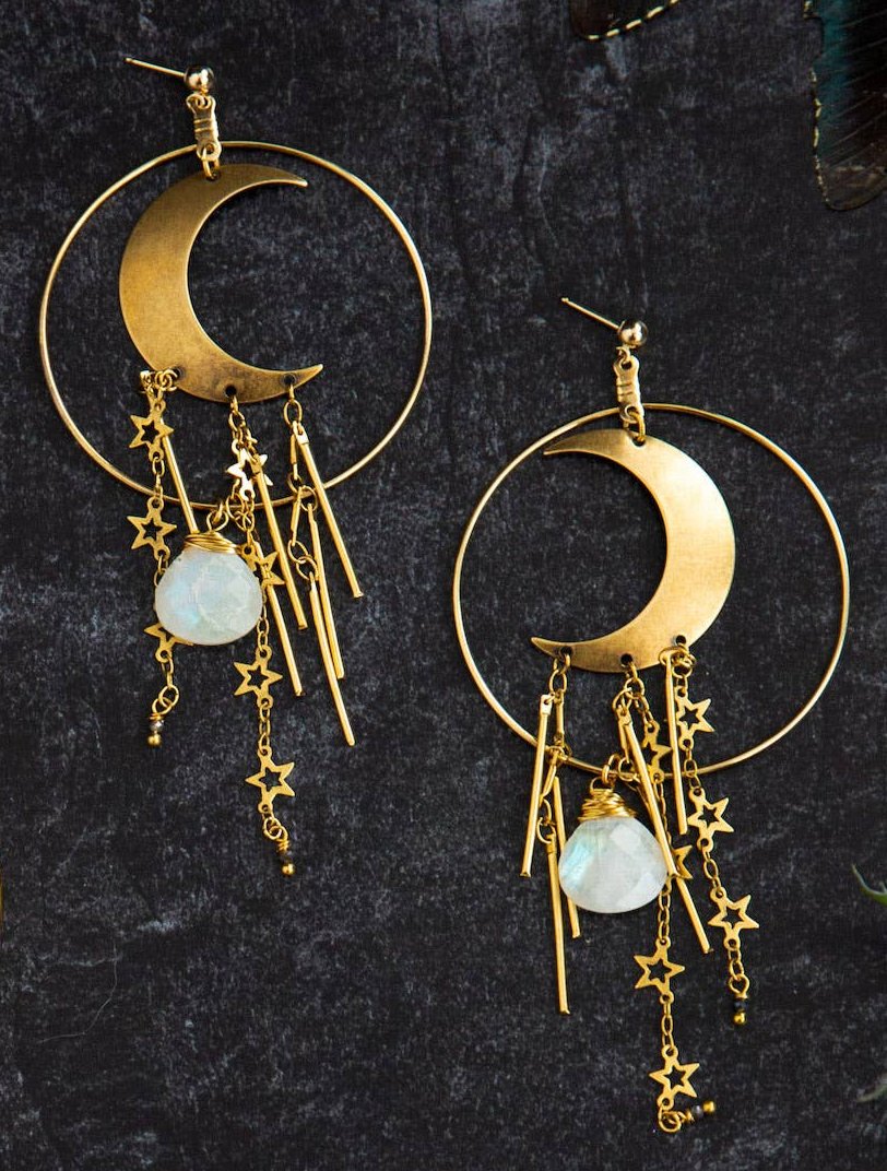 Earrings - Moonbow Moonstone