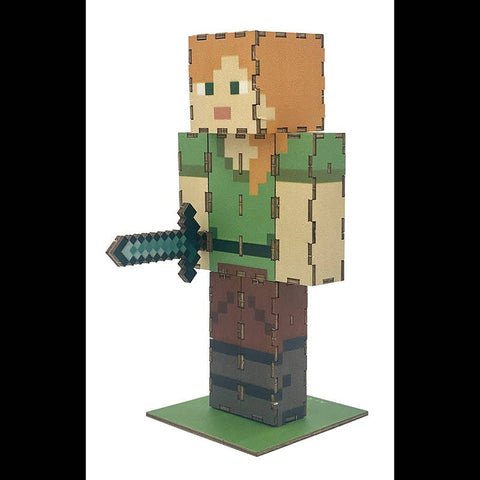 3D Wood Model - IncrediBuilds Minecraft: Alex