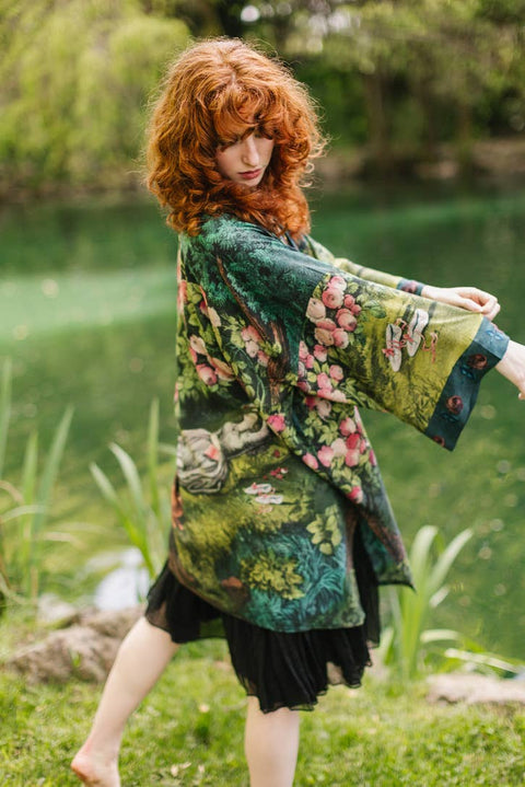 Matinée Duster Kimono - The Daydreamer w/ Roses & Rabbits