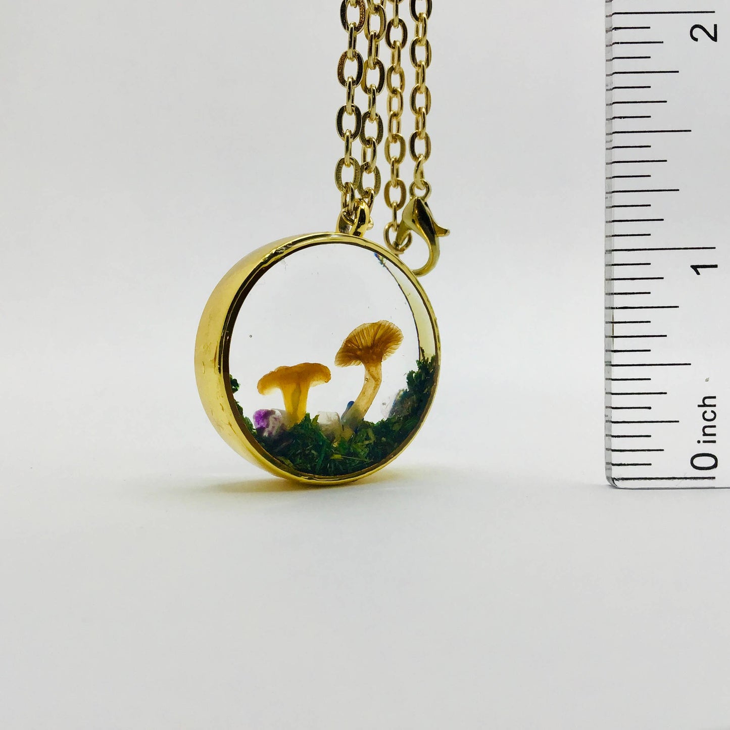 Curiosity Charm Necklace  - Real Mushroom Gold # 4233