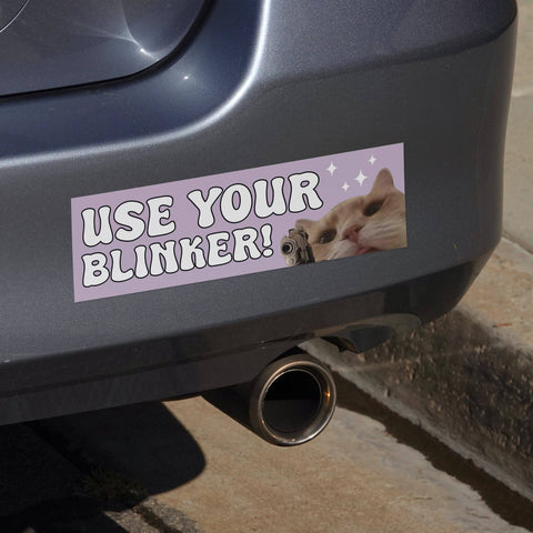 Bumper Sticker - Use Your Blinker Cat