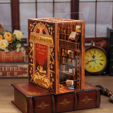 DIY Book Nook Kit - Eternal Bookstore with Dust Cover