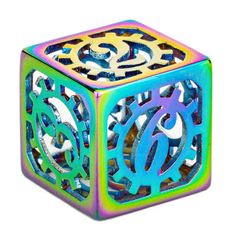 Hollow Metal Gears of Providence Polyhedral Dice Set - Rainbow