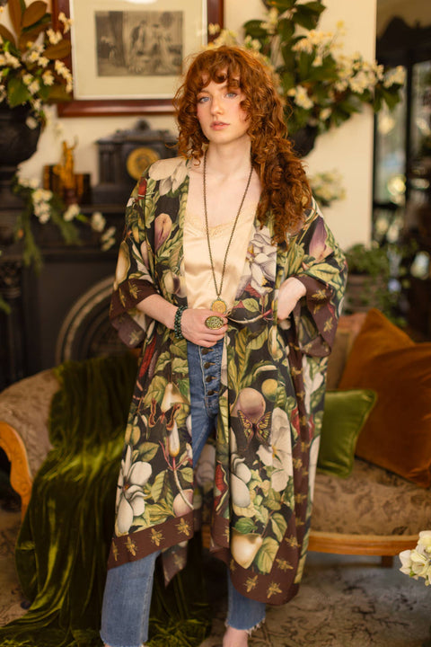 Starduster Kimono - Fleur De Lune Goddess with Florals & Bees