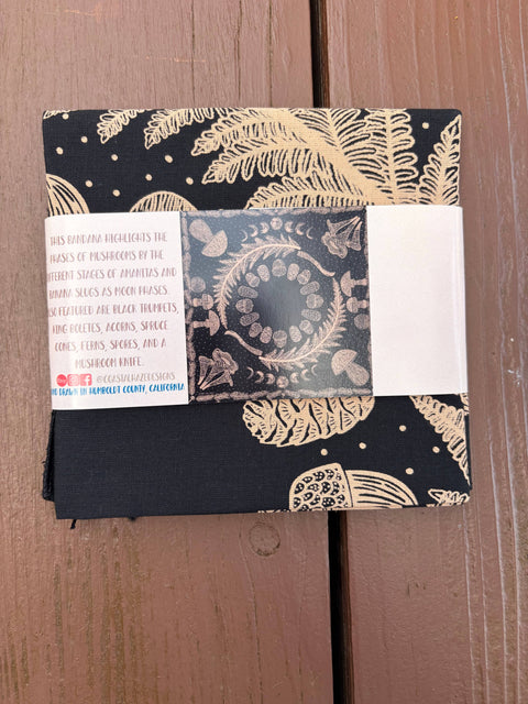 Bandana - Edible Mushroom & Banana Slug Moon Phase