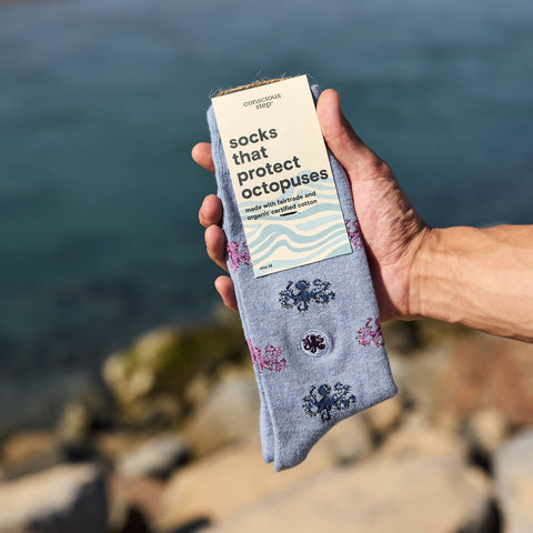 Socks that Protect Octopuses - Periwinkle