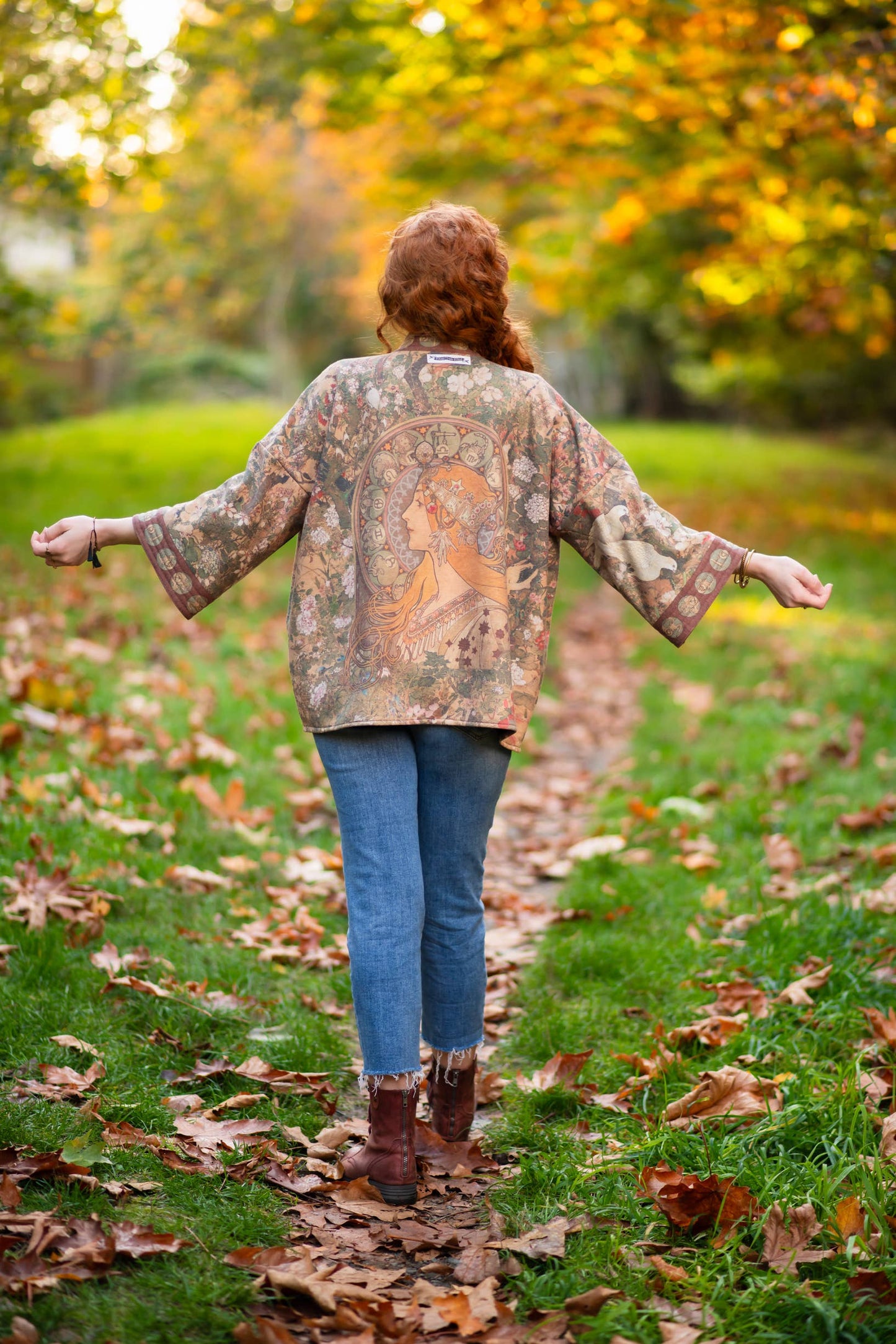 Fleece Cardigan Kimono Jacket - Dreamweaver with Zodiac