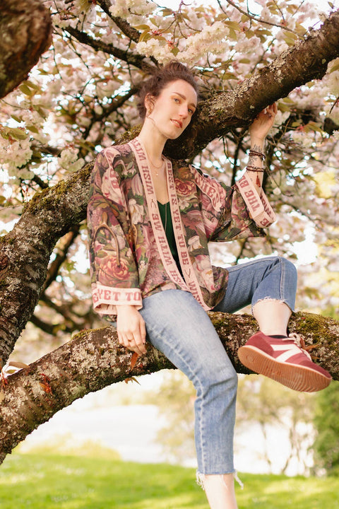 Pixie Duster Cropped Kimono - A Wish w/ Wishbone Dandelion