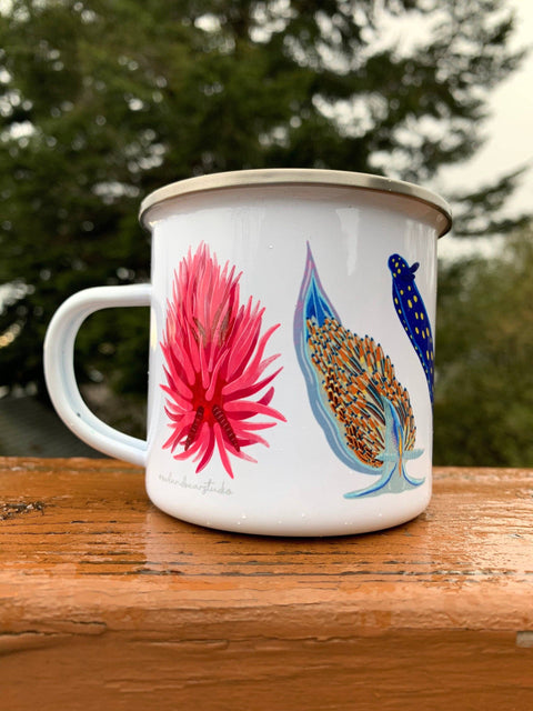 Camping Mug (Metal) - Nudibranch 12 oz