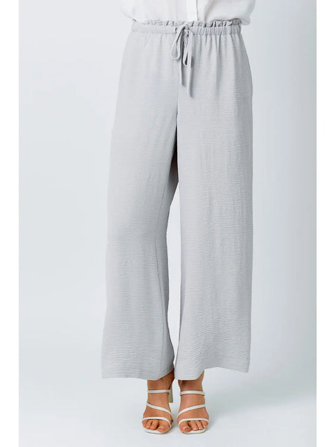 Pants - Textured Wide Leg Lilac Grey