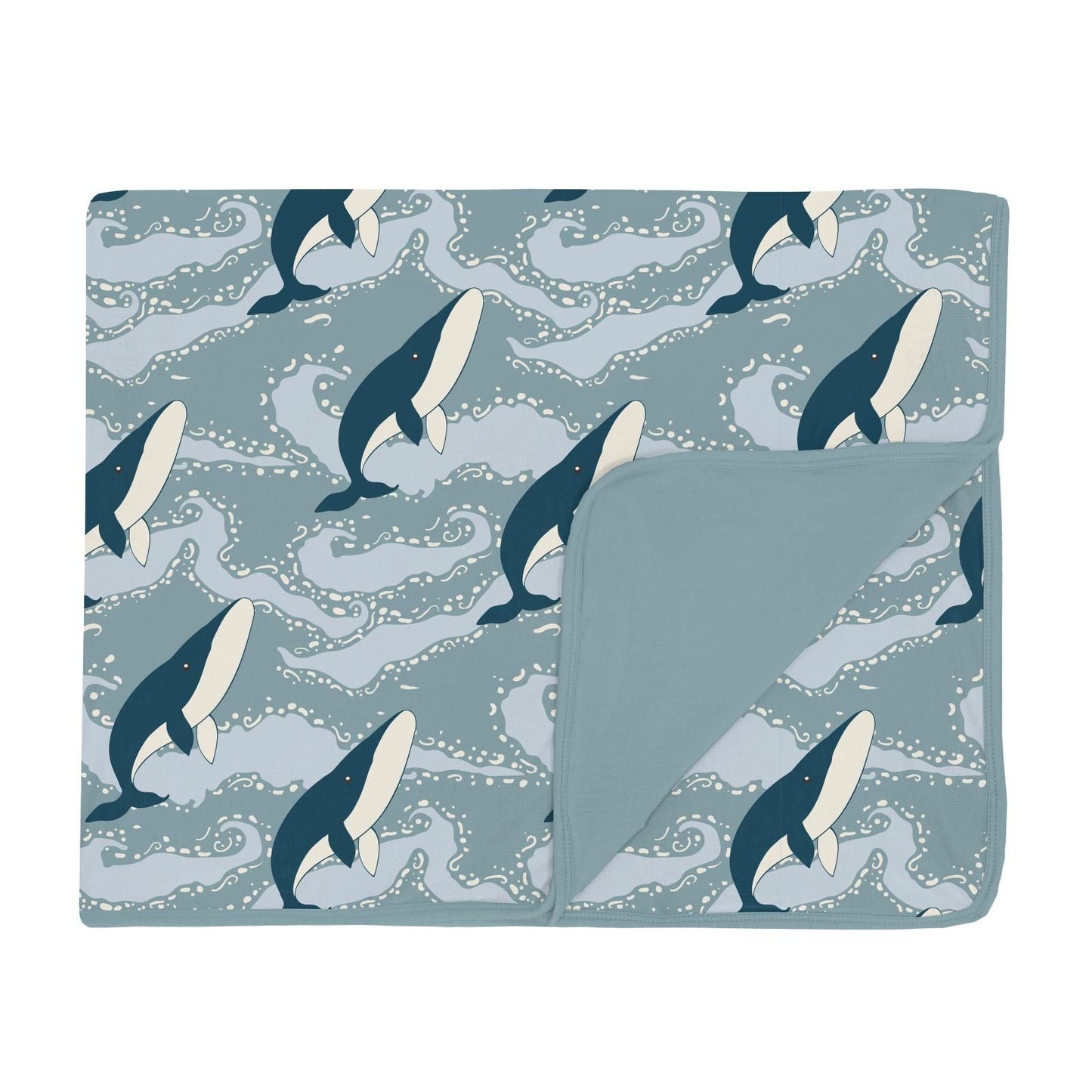 Toddler Blanket - Stormy Sea Splashing Whales