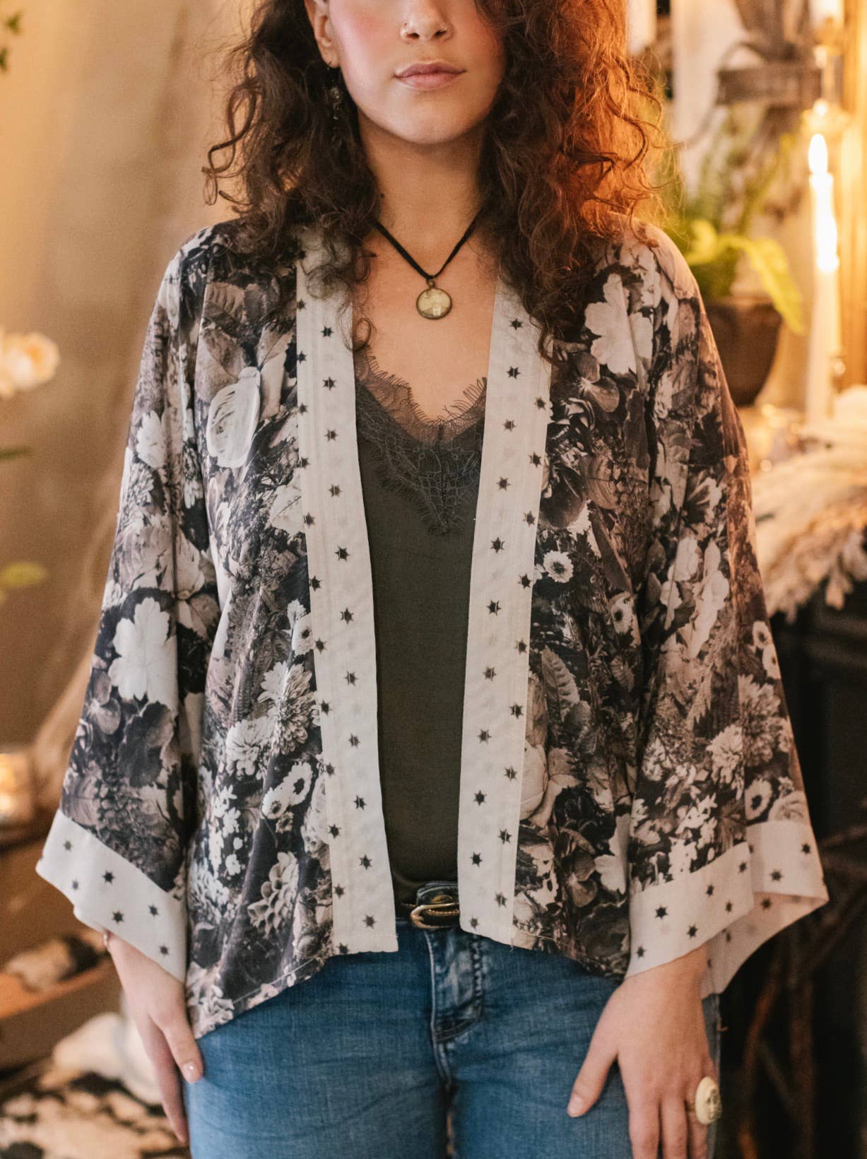 Cropped Bamboo Kimono Cardigan - The Looking Glass