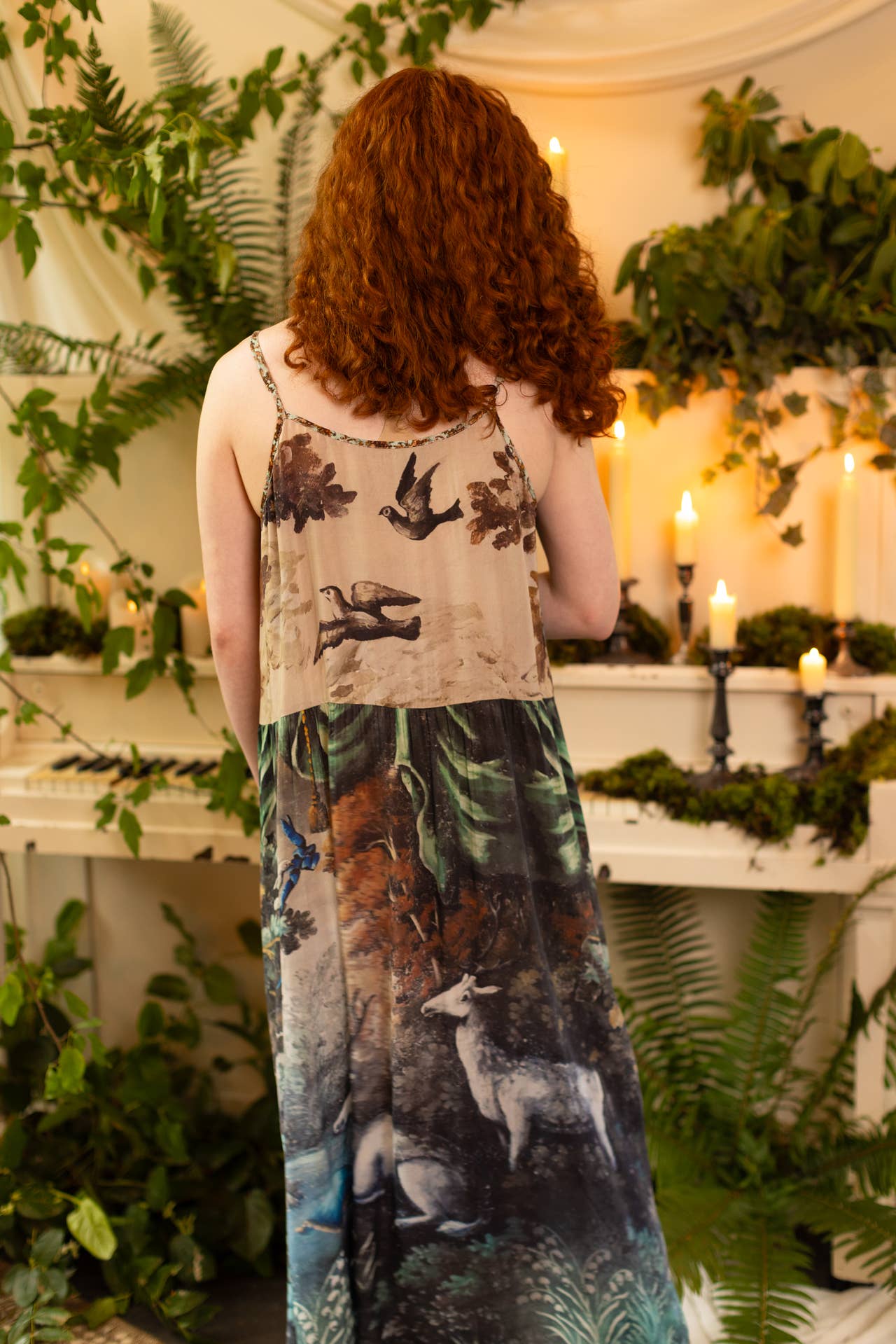 Bohéme Bamboo Slip Dress - Theatre of Dreams with Deer